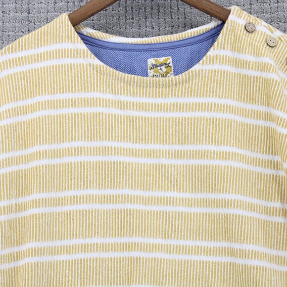 Mantaray Faithful And True Shirt Top Womens Size 14 Gold Striped 3/4 Sleeve - Picture 6 of 9